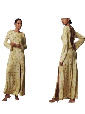 slim fit dress slacks Mandy | Long Sleeve Open Back Maxi Dress main image 0